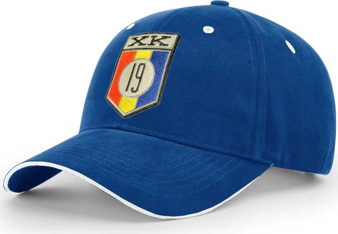 XK19 embroidered patch on a Richardson R78 100% cotton twill hat