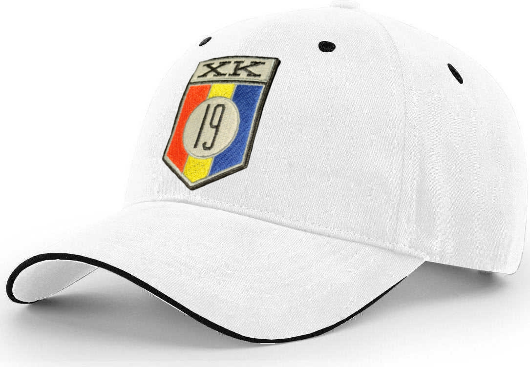 XK19 embroidered patch on a Richardson R78 100% cotton twill hat